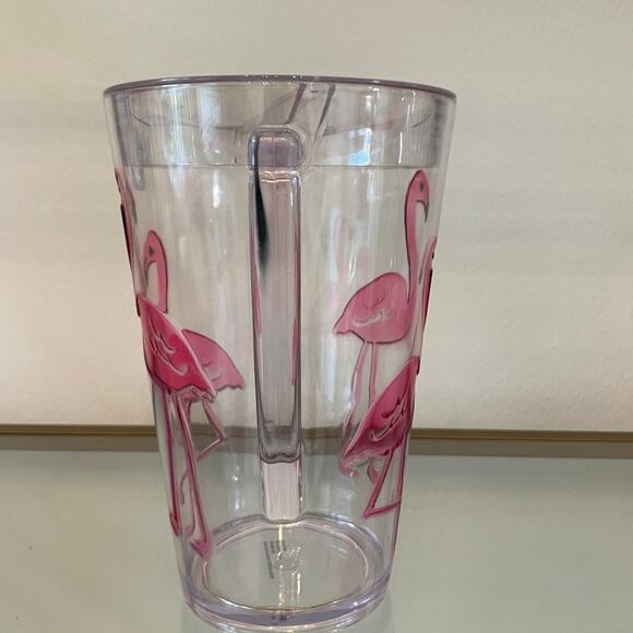 Novogratz Acrylic Pink Flamingo Pitcher & Stemmed Margarita Glass Set of 4 NEW - Picture 14 of 16
